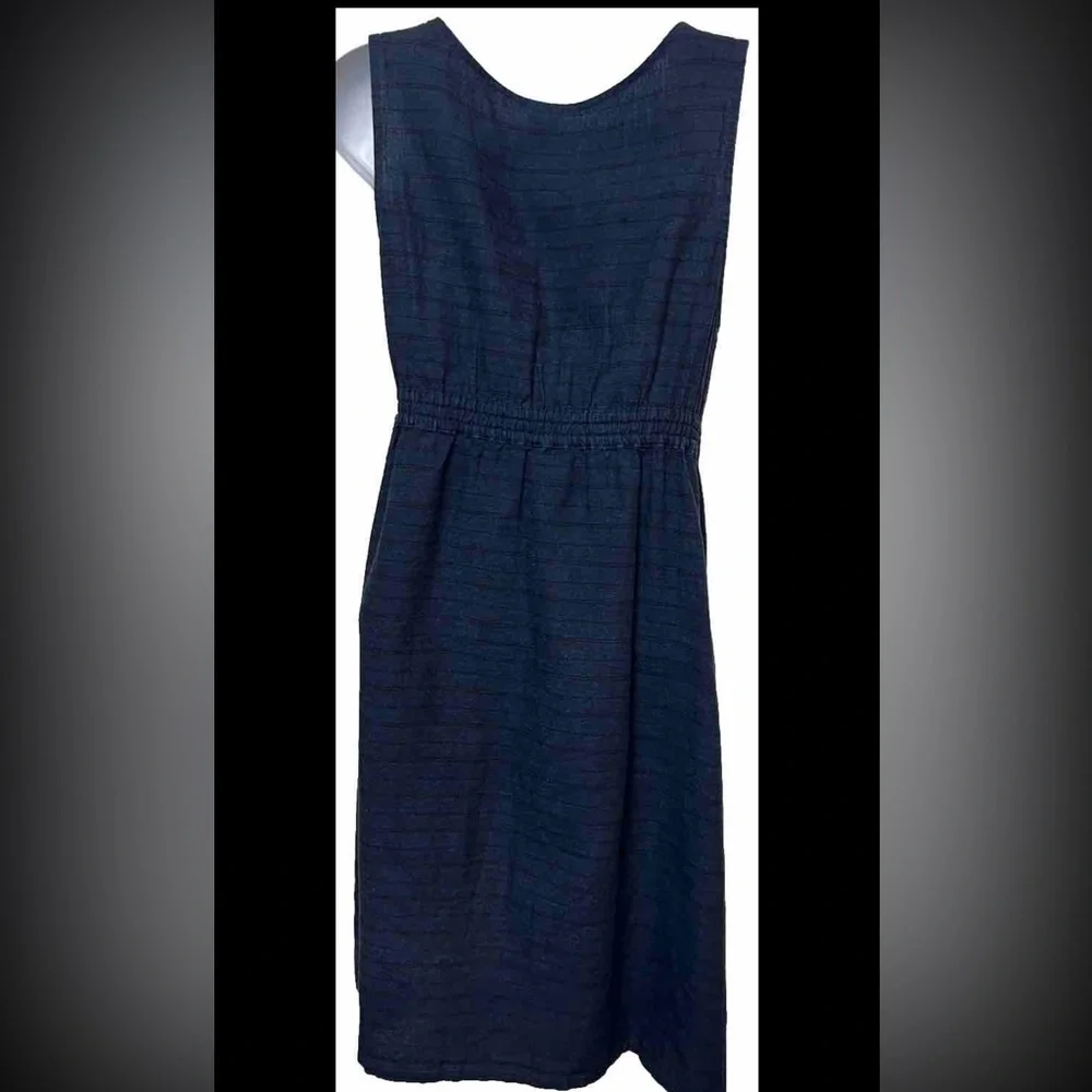 PATAGONIA Dress Island Hemp Crossover Mini Navy Blue Drawstring Sz 8 - Picture 4 of 8